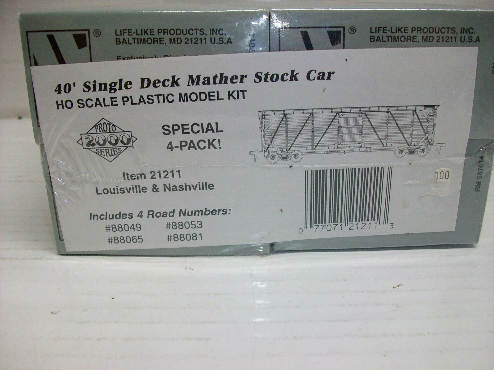 Ho Scale Proto 2000 21211 L&N 40' Single Deck Mather Stock Car Kits Lot#0436