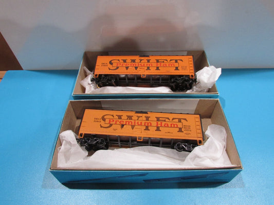 HO Scale Athearn (2) Swift Premium Ham Reefer Cars Lot#0997