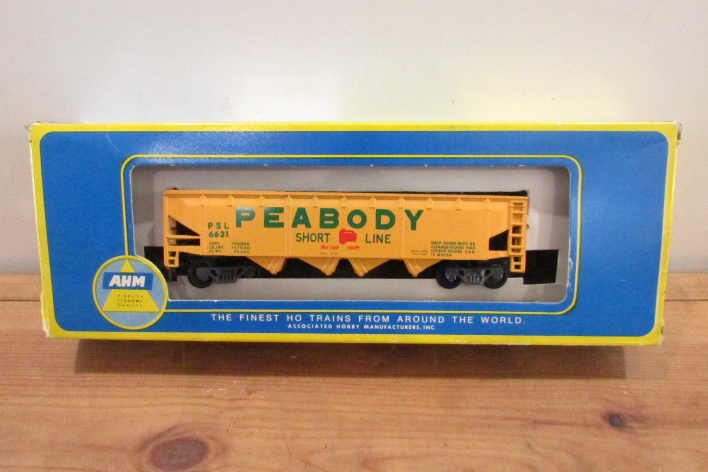 HO Scale AHM 5272E Peabody 4Bay Hopper Car PSL 6631