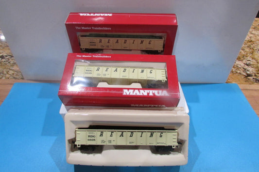 HO Scale Mantua 731-521 (3) Heavy 43' Gondola READING Lot#3436