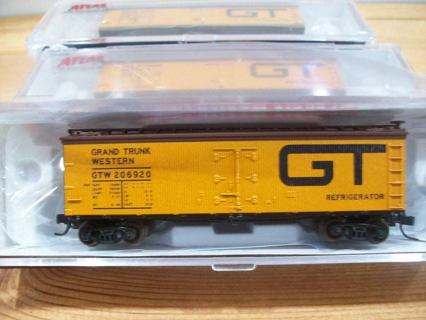 N Scale (3)Atlas 40' Wood Reefer Grand Trunk Western Cars#206924