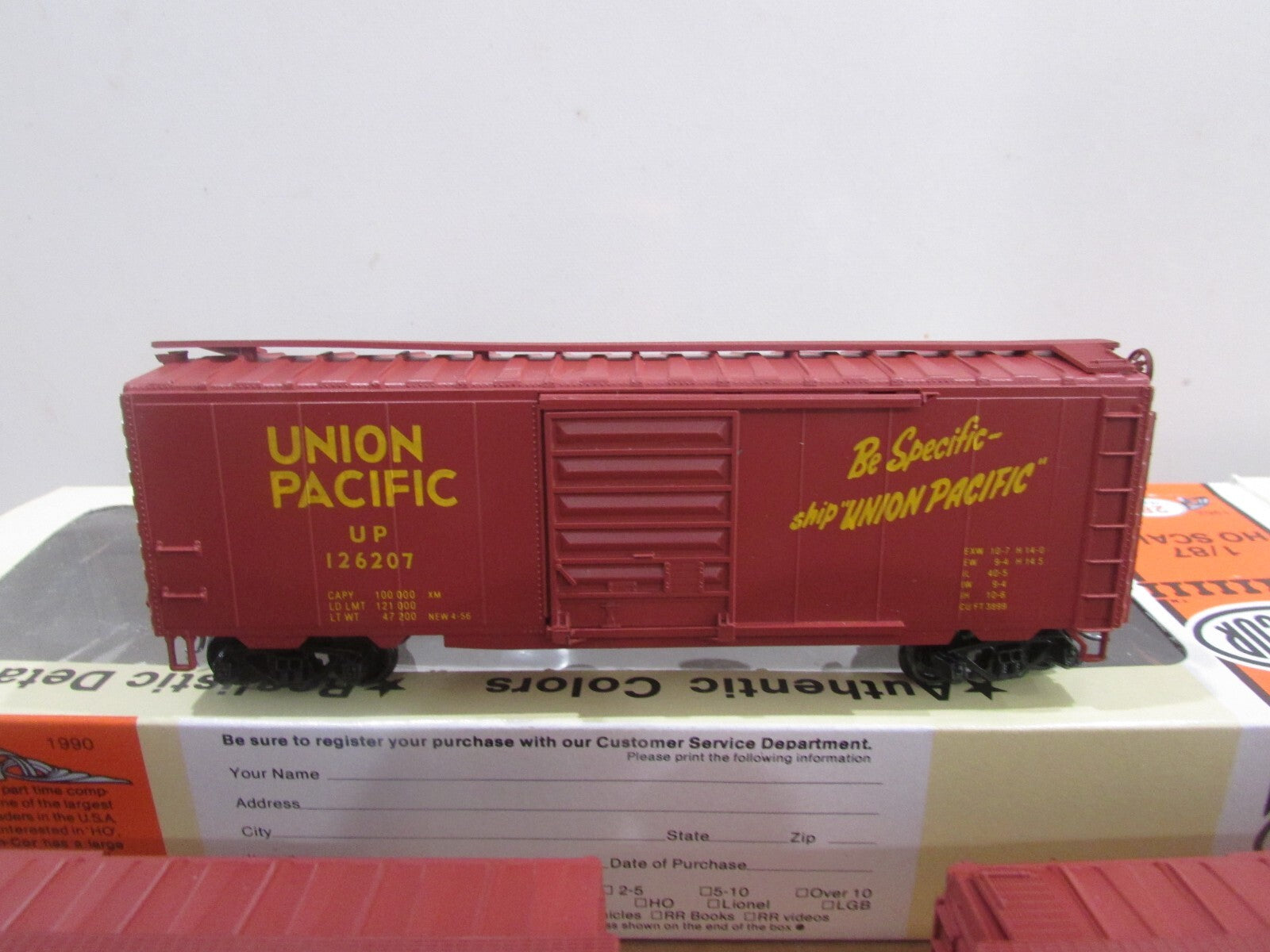 HO Scale Con-Cor (3) 40' Box Cars Union Pacific Lot#3548