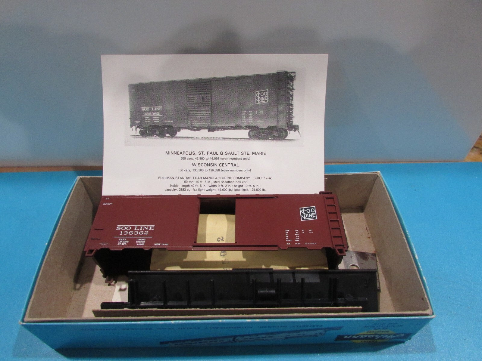 HO Scale Athearn 763 of 1000 Box Car Wisconsin Central #136362
