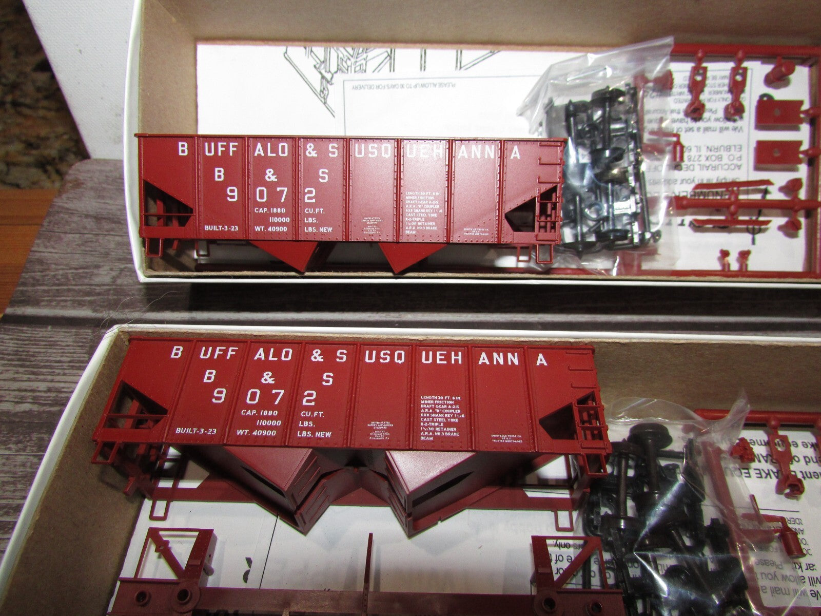 HO Scale  AccuraiL (3) AS-Built USRA 2Bay Hopper Buffalo & Susquehanna  Lot#3531