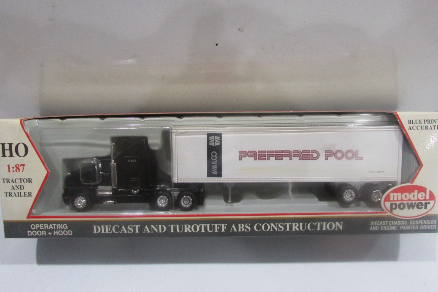 HO Scale Model Power 17004 LH Tractor w/ STD Box Trailer Preferred Pool