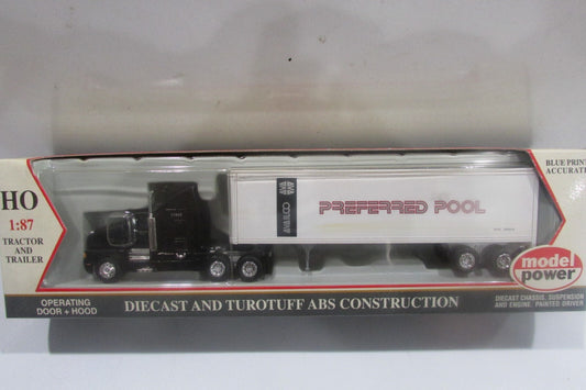 HO Scale Model Power 17004 LH Tractor w/ STD Box Trailer Preferred Pool