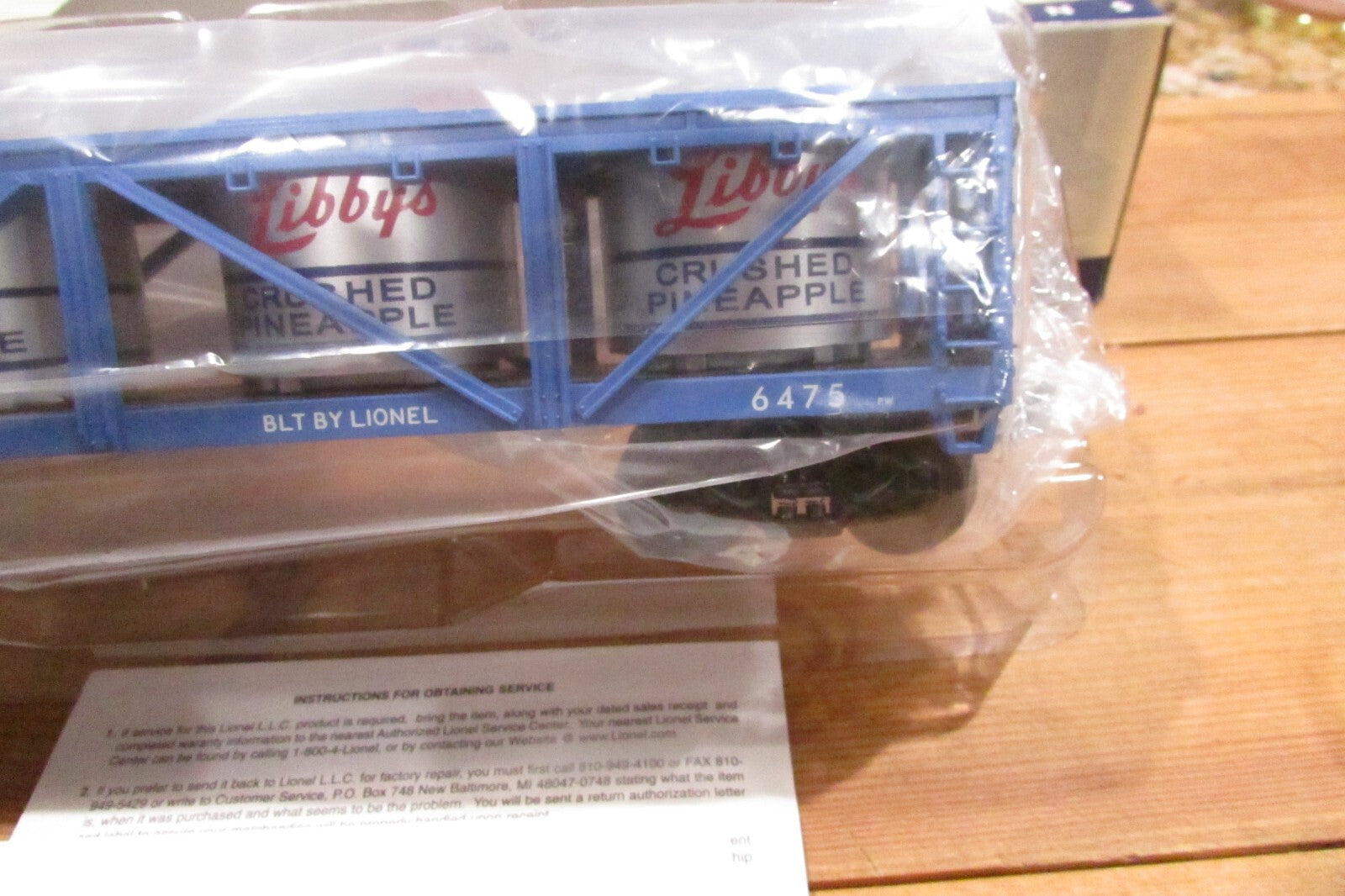 O Gauhe Lionel 6-19490 Celebration Series Libby's Vat Car #6475 Lot#3347