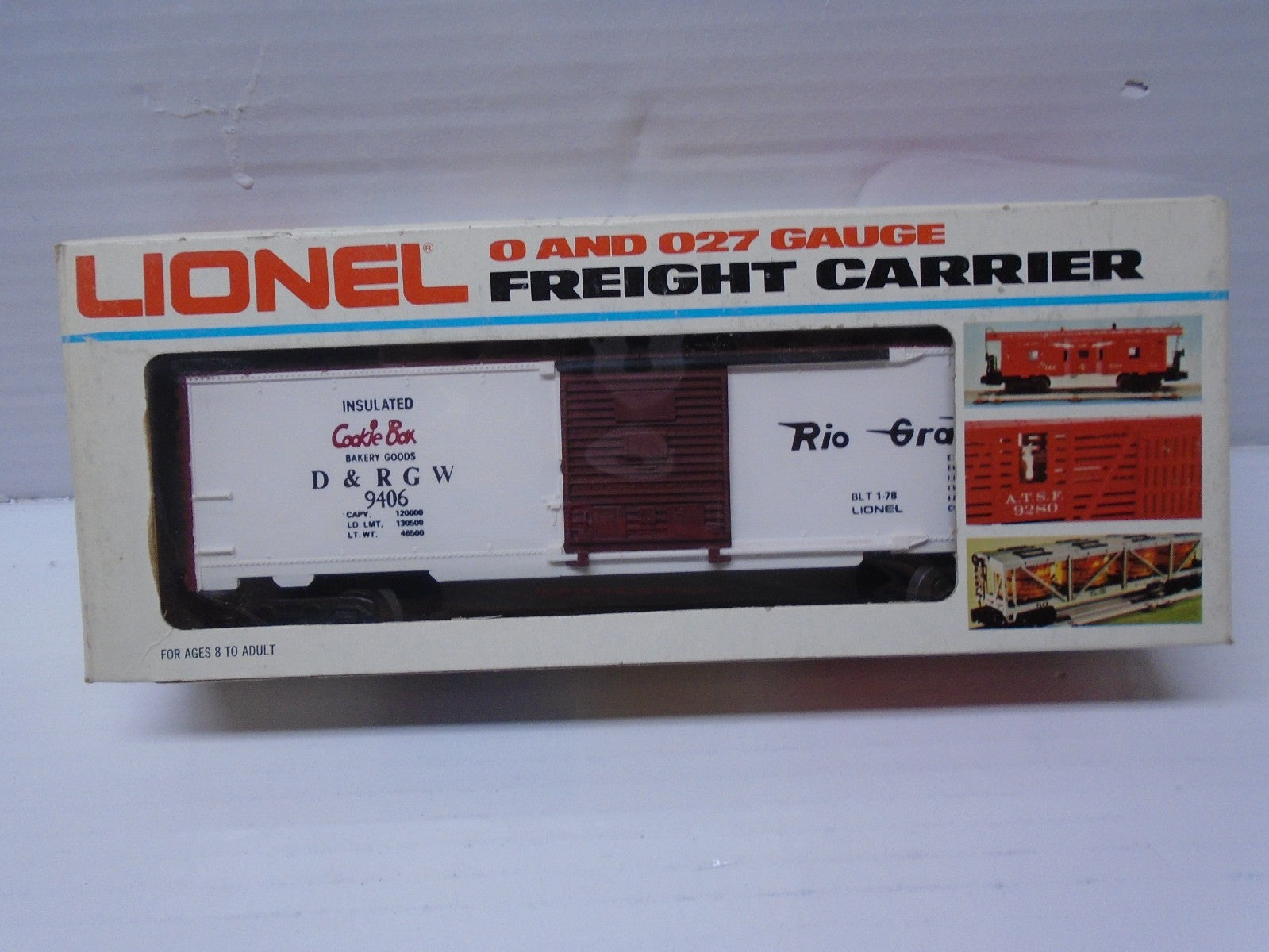 O SCALE Lionel 6-9406 Denver and Rio Grande Western Cookie Box Boxcar  