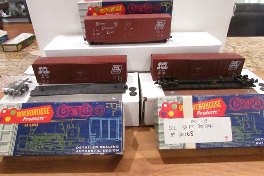 Ho Scale Roundhouse (3) Assorted 50' Box Cars Seaboard Coast Line Lot#3387