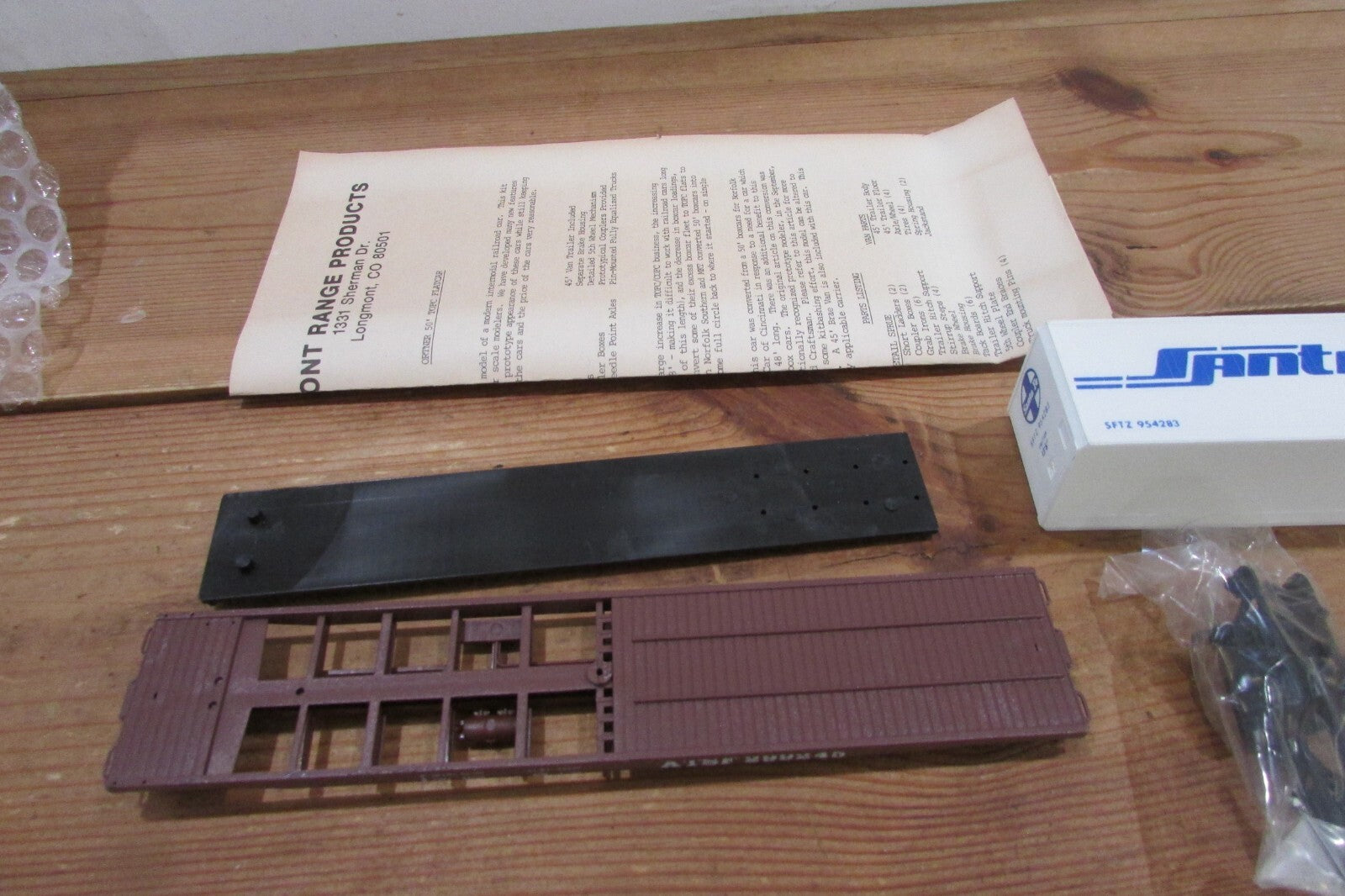 HO Scale Front Ranger Product 4133 TOFC Flat Car W/ Trailer Santa Fe Lot#3764