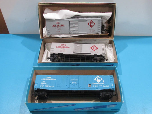 HO Scale (3)Athearn Assorted Freight Cars Erie Lackawanna Lot#0991