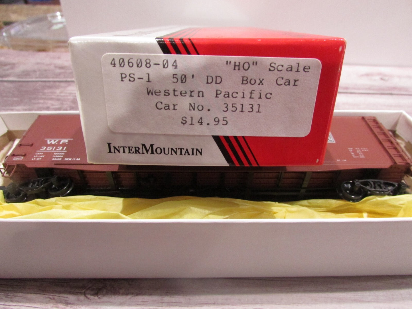 Ho Scale InterMountain 40608-04 PS-1 50' DD Box Car Western Pacific Lot#3930