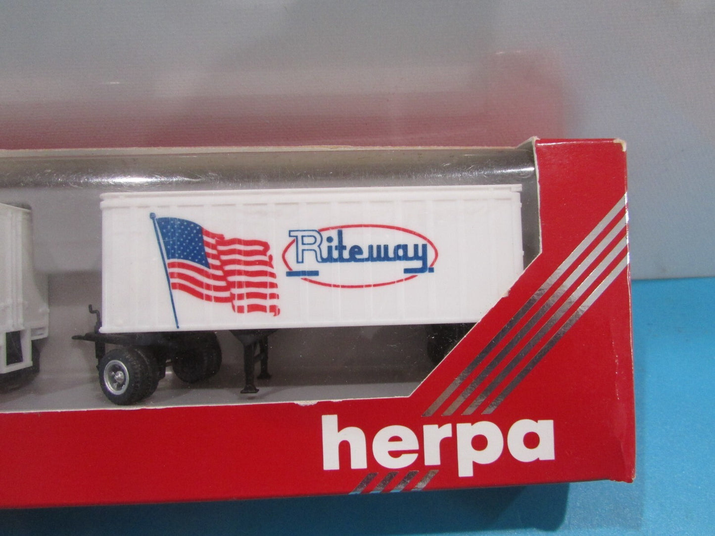 HO Scale Herpa Tractor + 27' Twin Trailer Rite Way Truck  Lot#2304