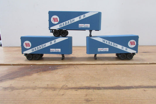 HO Scale Athearn (3) Piggy-Back Trailers Service WABASH Lot#4774