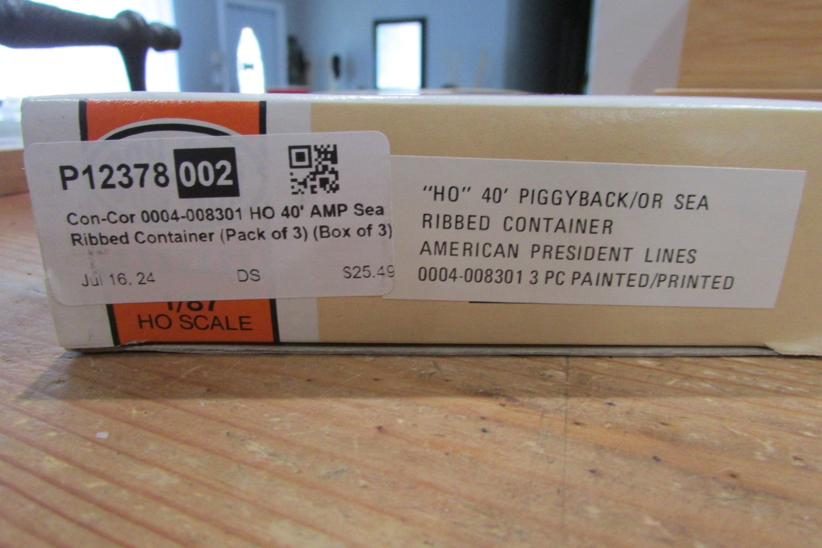 HO Scale Con-Cor 0004-8301 40' PiggyBack or Sea Ribbed Container  Lot#5061