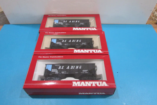 HO Scale Mantua (3) 729-521 Heavy 52' Hopper w/ Load READING LOT#2649