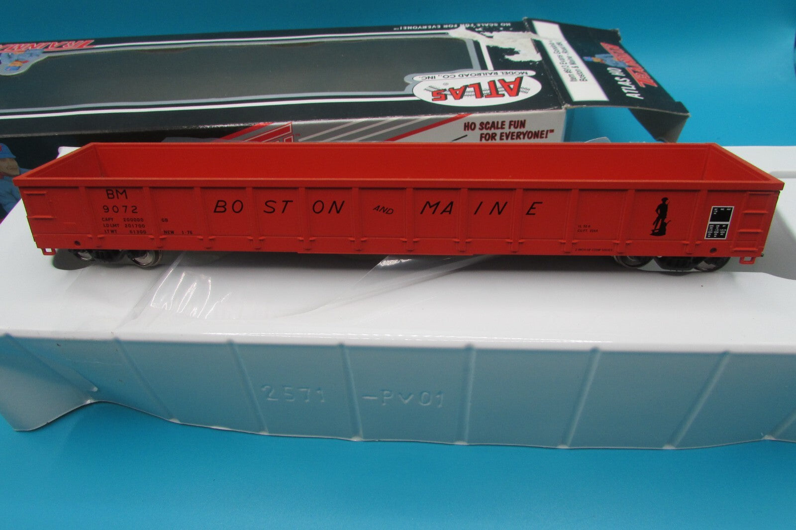 HO Scale Atlas 913 Evans Gondola Car Boston & Maine Road #9072  A4463