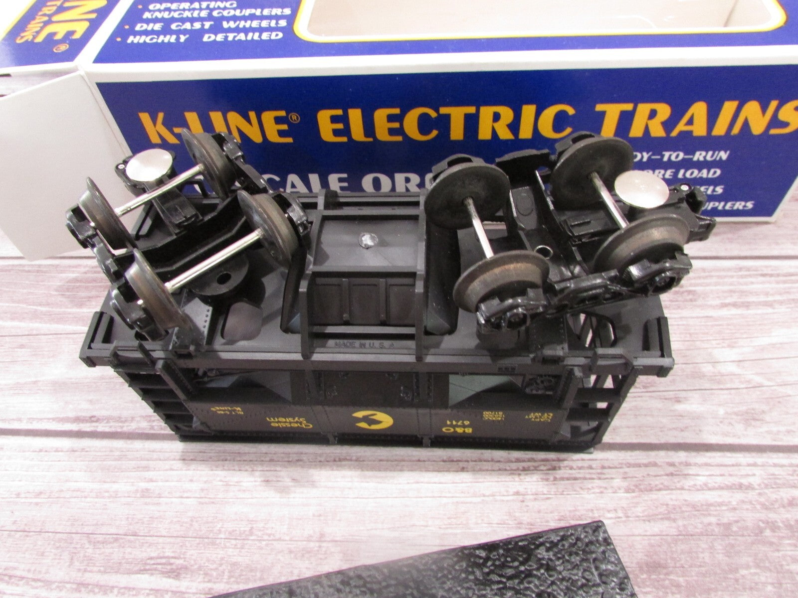 O Gauge  K-Line 6711 Chessie System Ore Car w/Load Lot#3070