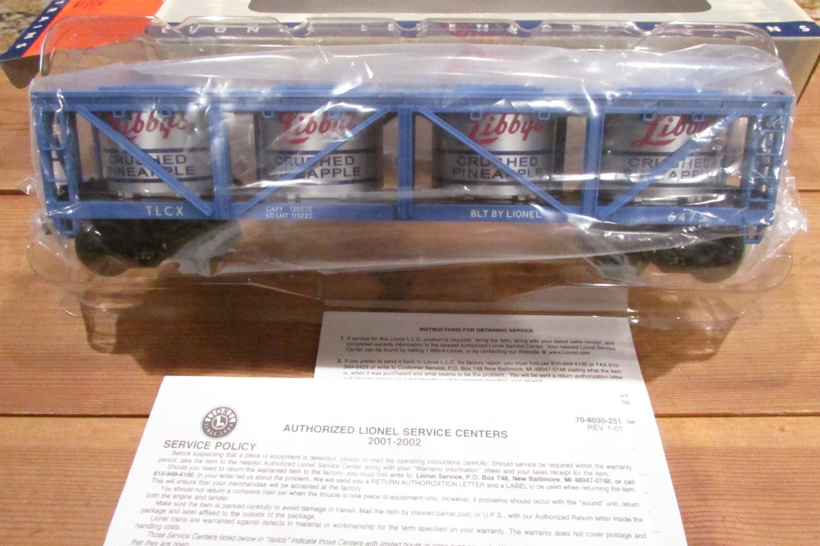 O Gauhe Lionel 6-19490 Celebration Series Libby's Vat Car #6475 Lot#3347