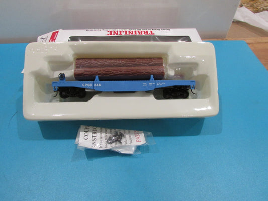 HO Scale Walthers Trainline 931-764 Log Dump Car w/Logs Georgia Pacific Lot#2058