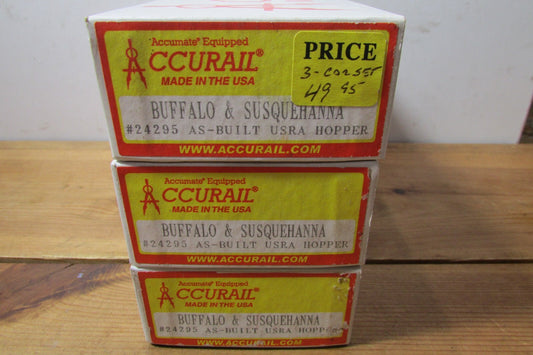HO Scale Accurail 24295 (3) As-Built USRA Hopper Buffalo & Susquehanna Lot#3736