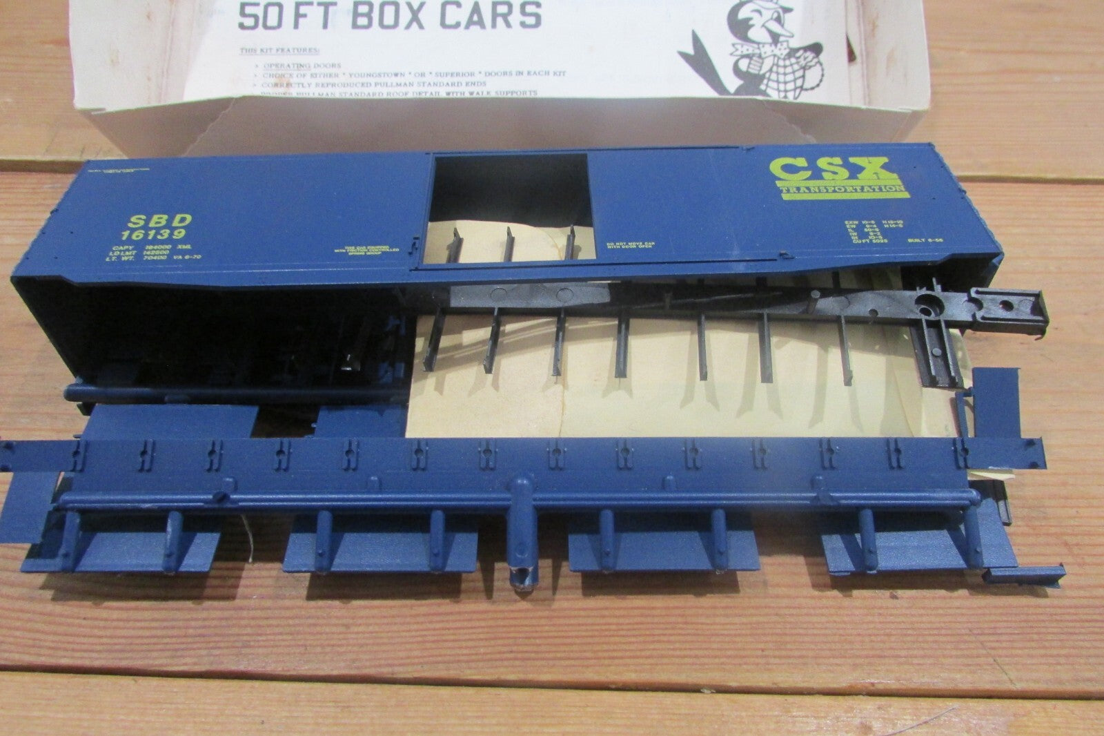 HO Scale Bev-Bel Corp #9960 PS-1 50' S/D Boxcar Seaboard "CSX" Kit Lot#4255