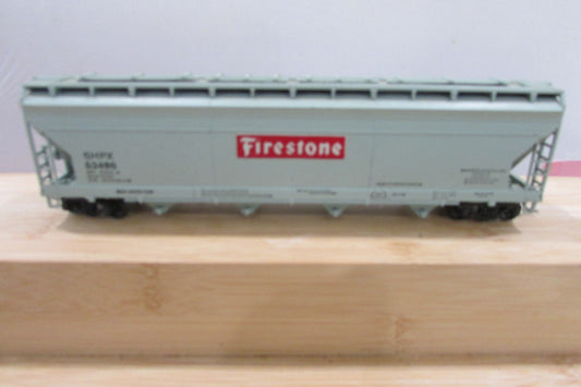 HO Scale  Athearn 4Bay Covered Hopper Firestone  SHPX 53496 Lot#5182