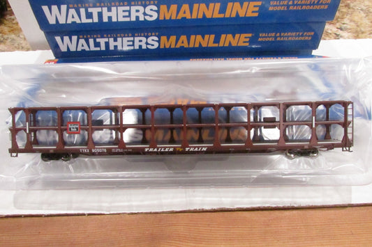 HO Scale Walthers (4) 89' Tri-Level Open Auto Rack Chicago,Burlington & Quincy