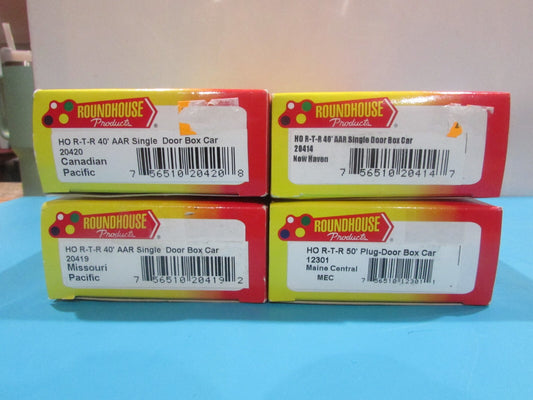 HO Scale Roundhouse (4) Assorted Freight Cars Lot#2385