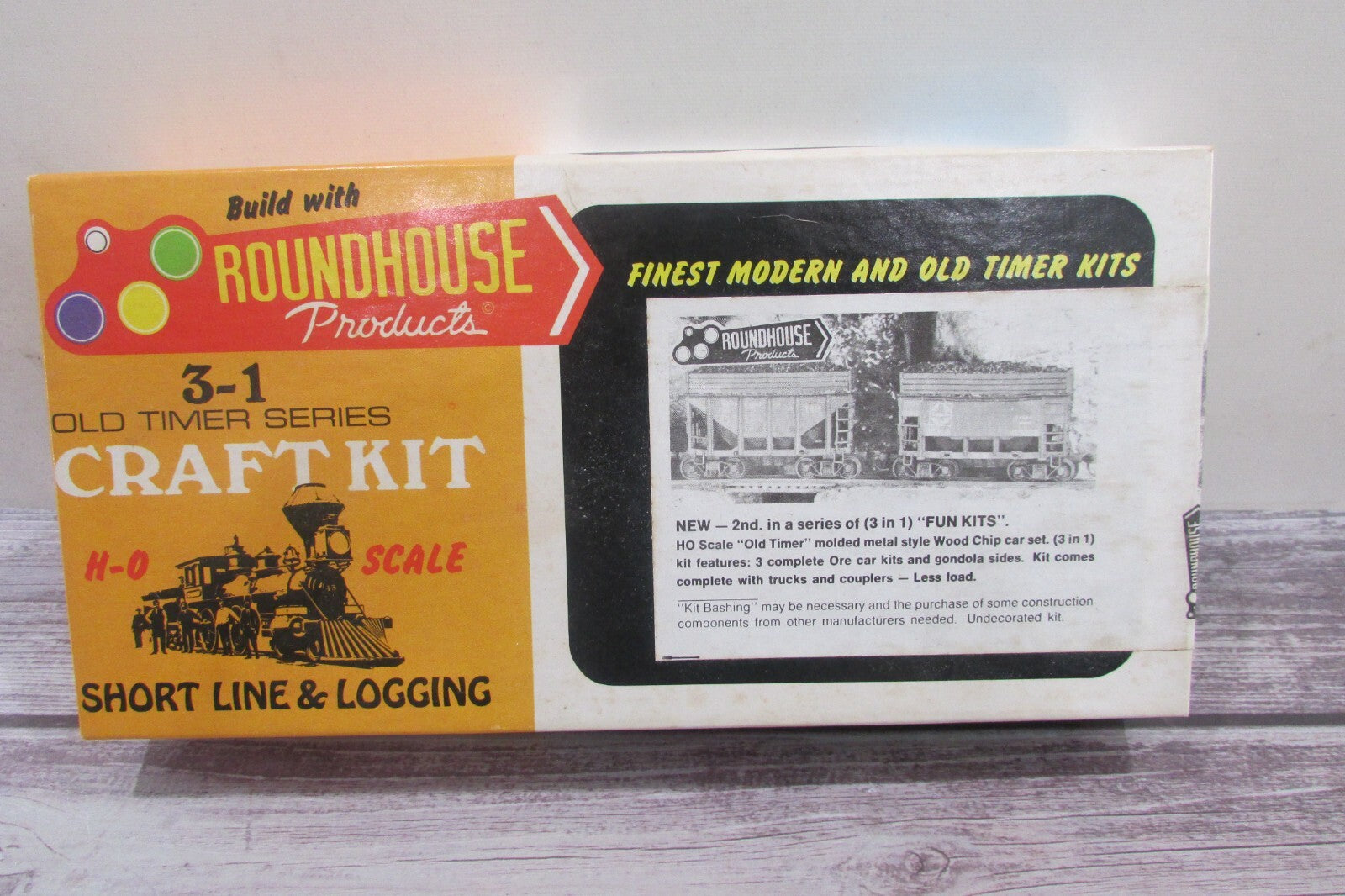 HO Scale Roundhouse 1501 3/22' Old Timer Wood Chip Car Kit Undecorated RH4405