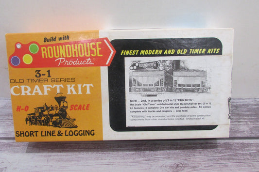 HO Scale Roundhouse 1501 3/22' Old Timer Wood Chip Car Kit Undecorated RH4405