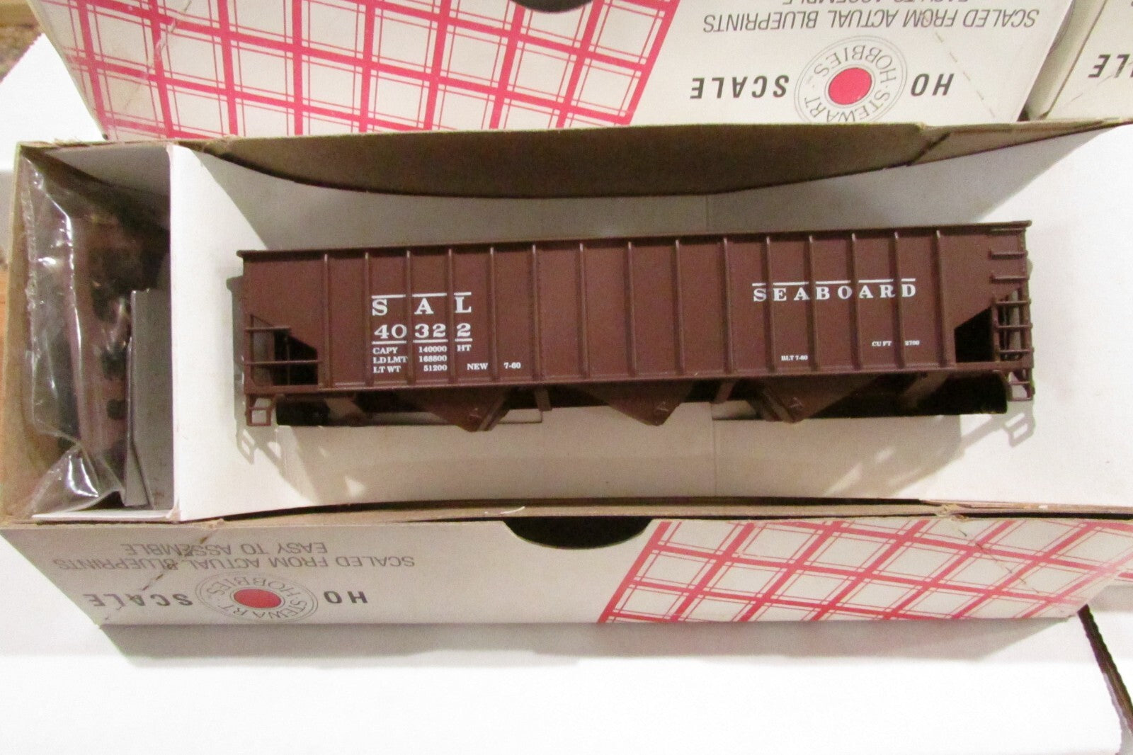 Ho Scale Steward Hobbies (5) 70Ton 14Panel Tiple Hopper Kit Seaboard Lot#3361