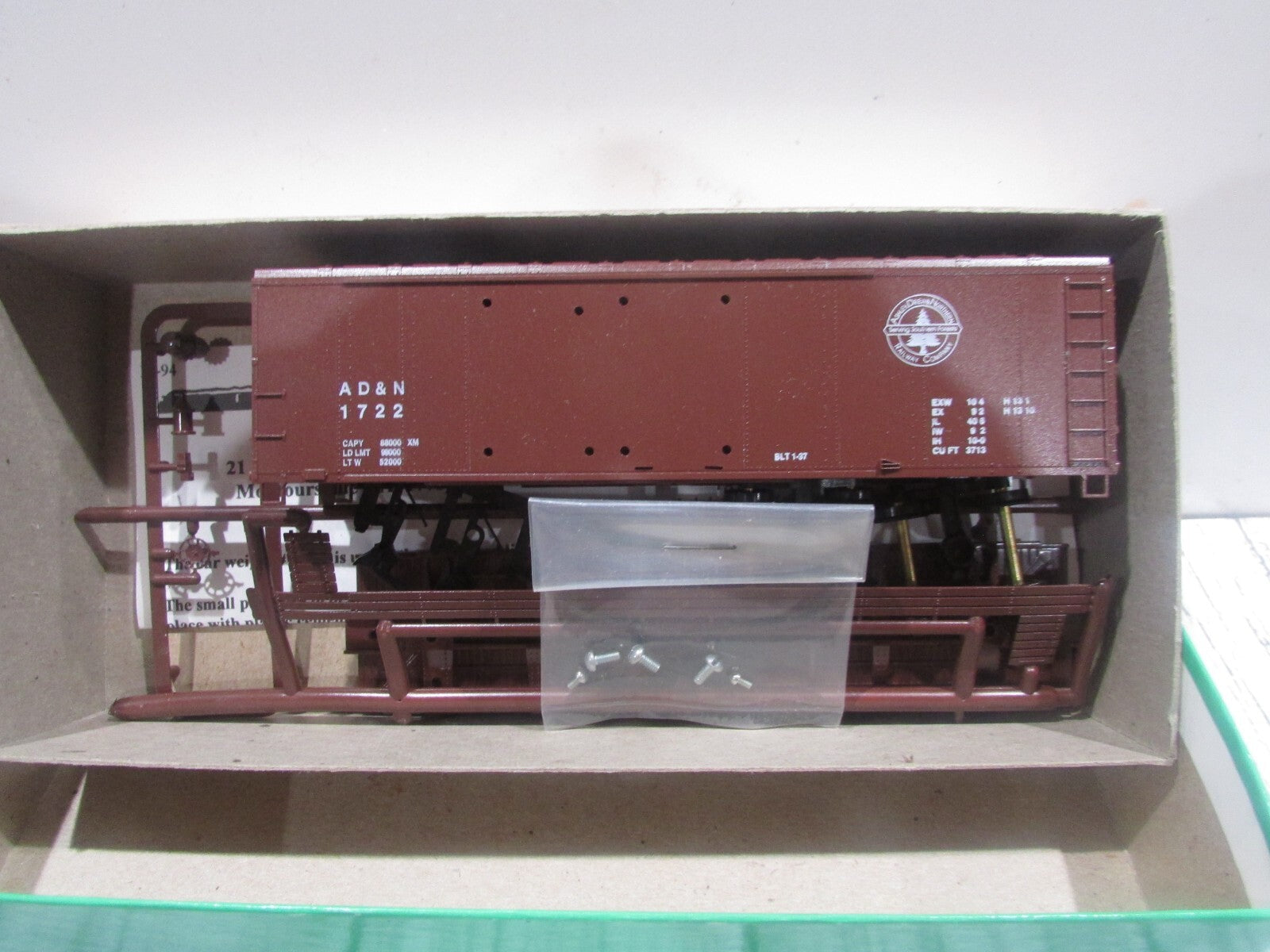Ho Scale Bowser 3-1201 40' Double Door Box Car Kit AD & N #1722