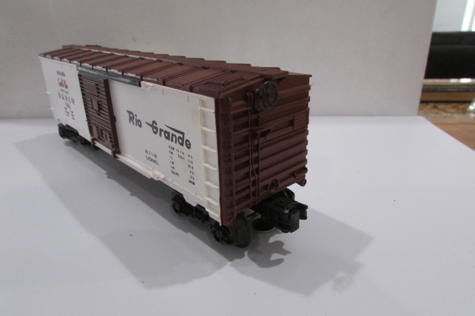 O Gauge Lionel (3) Assorted Box Cars Denver & Rio Grande Lot#3925