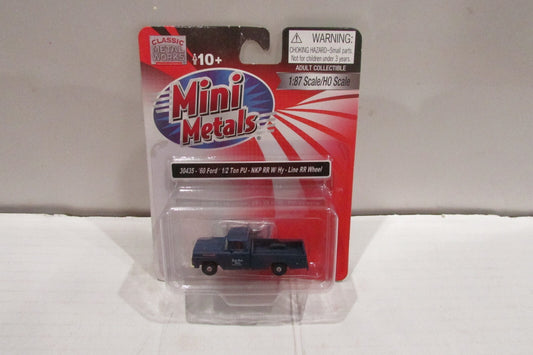 Ho Scale/1:87 Scale  Classic Metal Work 30435 '60Ford 1/2 Ton PU NKP RR W/Hy