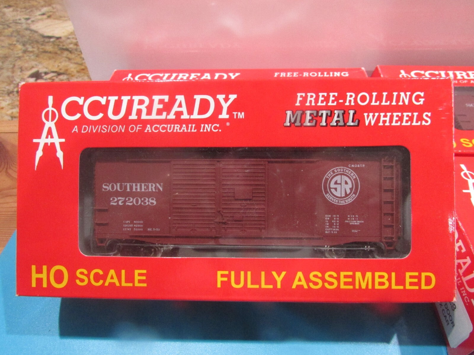 HO Scale Accuready (4)Assorted Boxcars Lot#2028