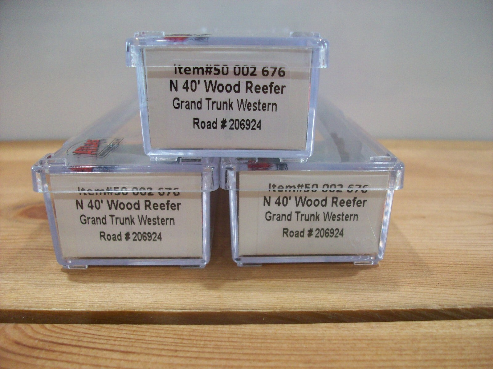 N Scale Atlas (3) 50-002-675 40' Wood Reefer Cars Grand Trunk Wester #206924