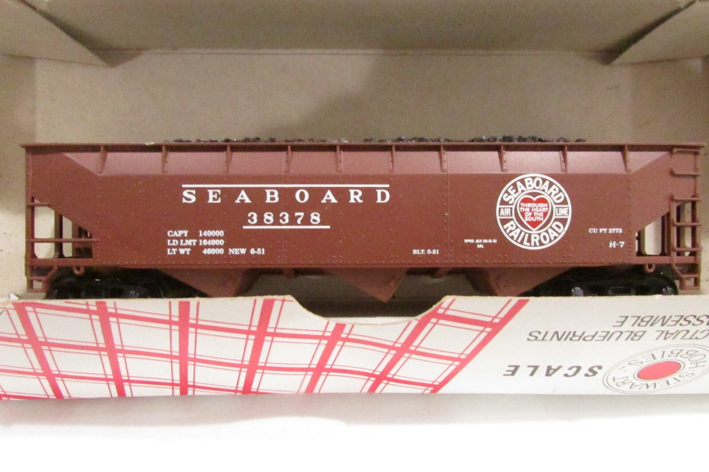 Ho Scale Steward Hobbies (6)Off Set 70Ton 9Panel Triple Hopper Seaboard Lot#3359