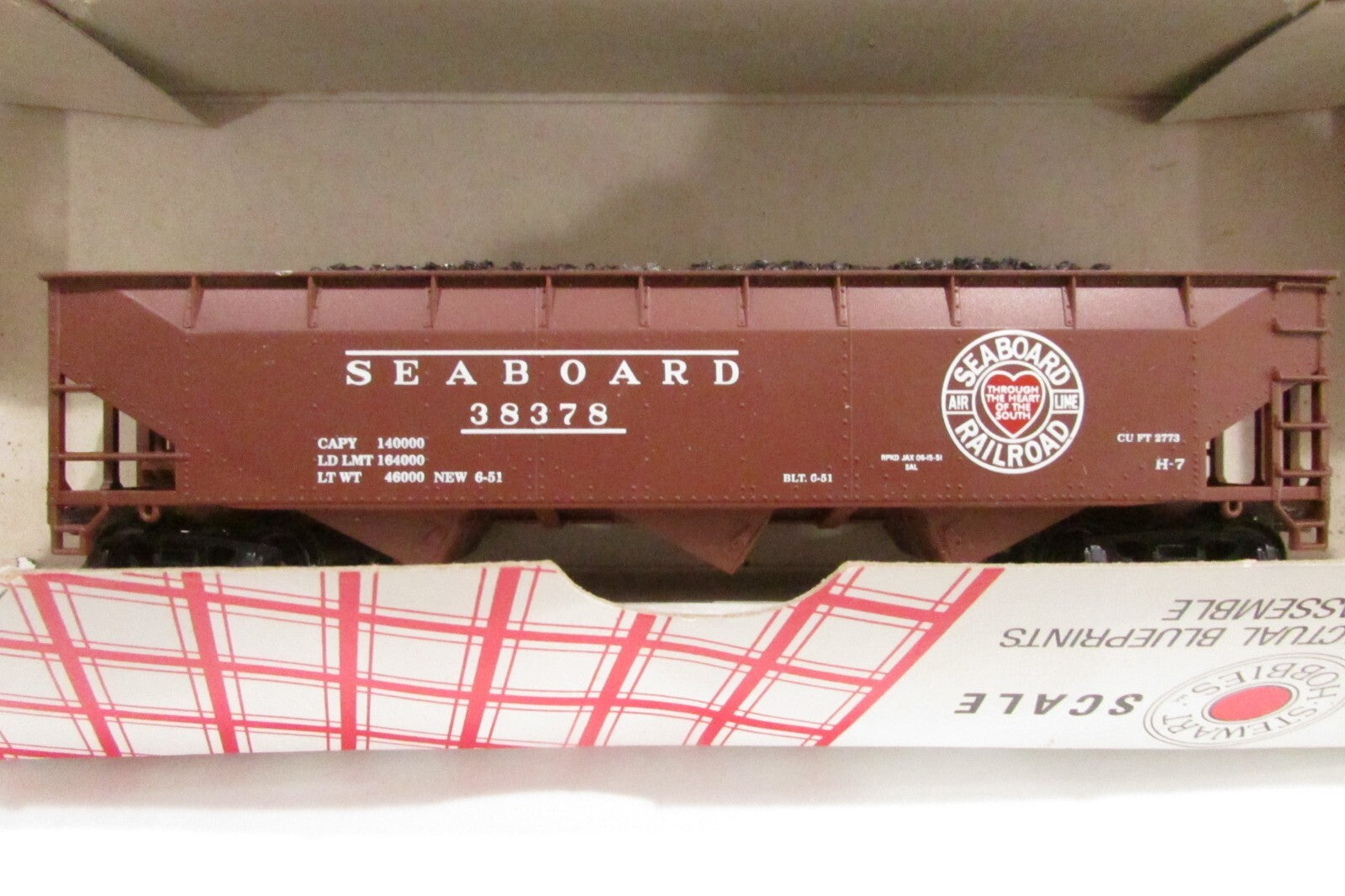 Ho Scale Steward Hobbies (6)Off Set 70Ton 9Panel Triple Hopper Seaboard Lot#3359