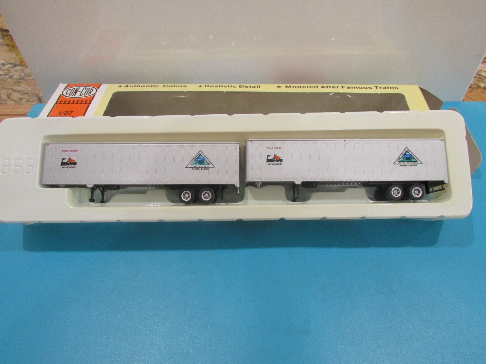 HO Scale Con-Cor 04-008202 45ft Rivet Side Trailers "Crab Ochard "Lot#1295