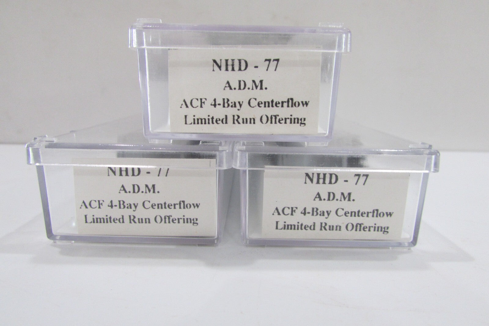 N Scale NHD-77 (3) ACF 4-Bay Centerflow A.D.M. Limited Run Offering