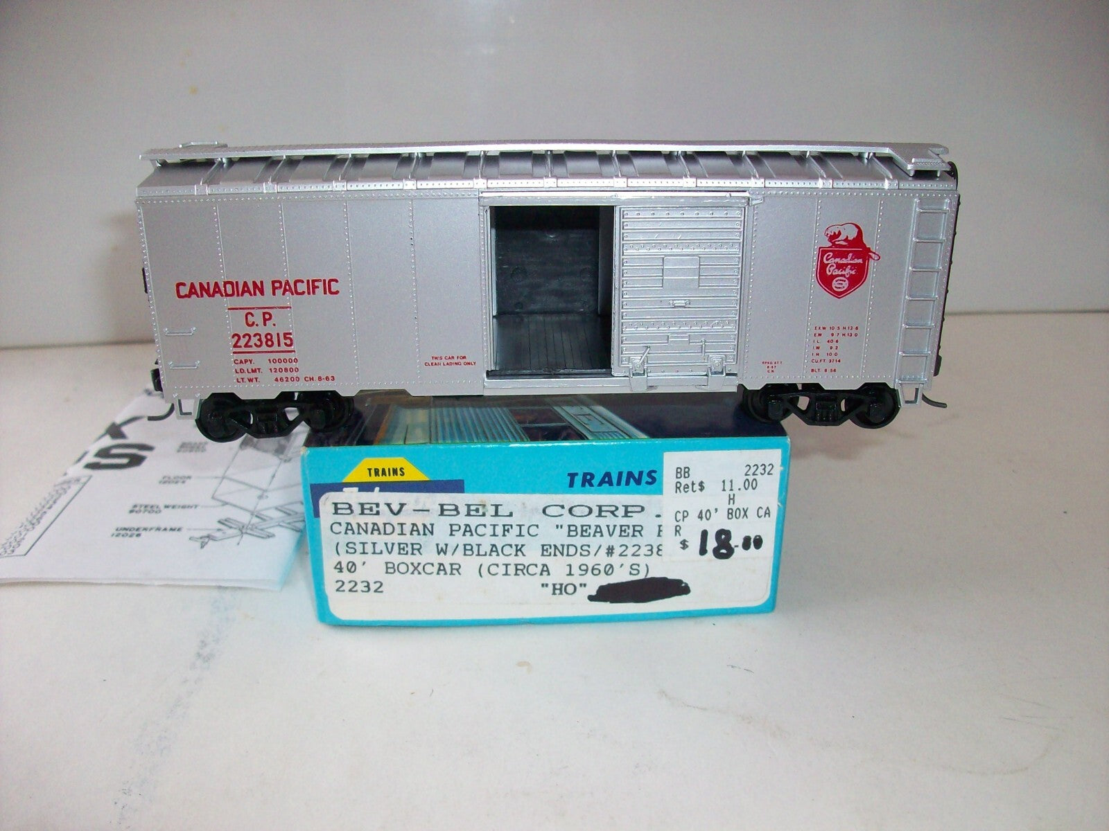 HO Scale Bev-Bel/Athearn 2232 40' Boxcar Canadian Pacific