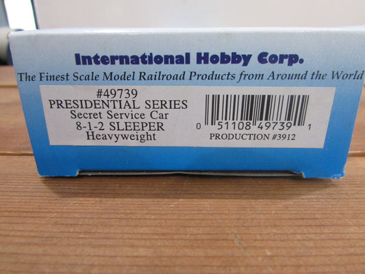 HO Scale Presidential Series Conneaut Secret Service 8-1-2 Sleeper Car Lot#3599