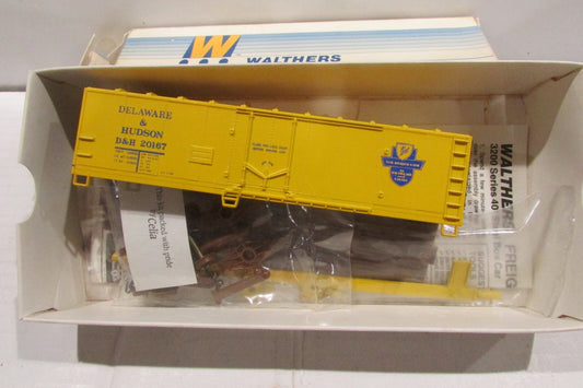 Ho Scale Walthers 932-3224 40' Plug Door Box Car Kit Delaware & Hudson #20167