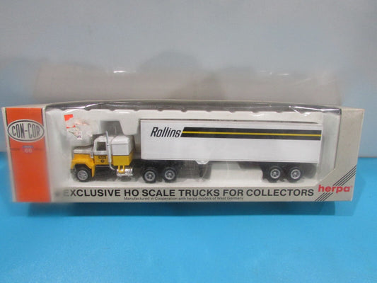 HO Scale Con-Cor 04-001017 Tractor + Trailer Rollins Lot#1961
