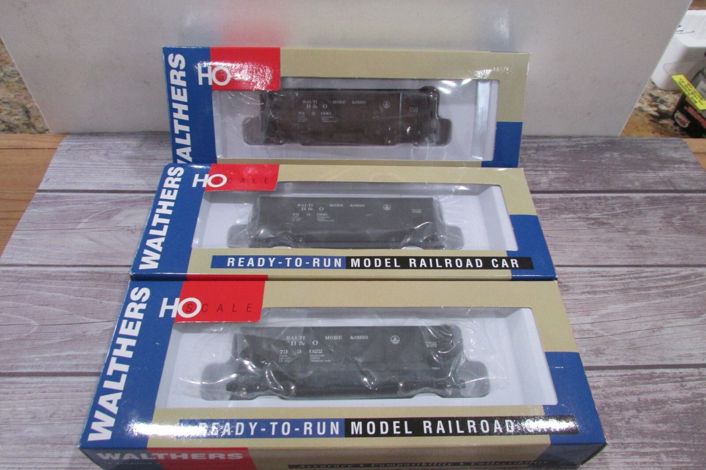 HO Scale Walthers (3) 2Bay Open Hopper Baltimore & Ohio (B&O) Lot#3016