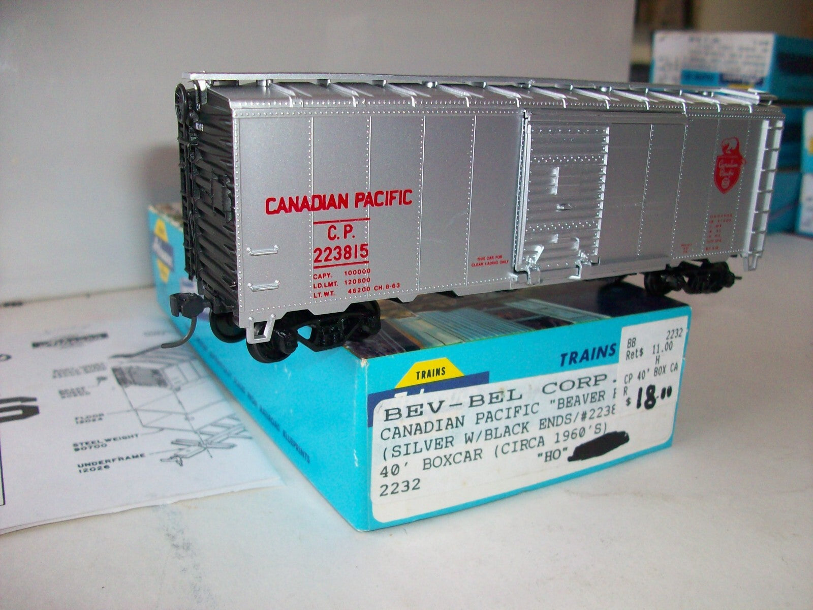 HO Scale Bev-Bel/Athearn 2232 40' Boxcar Canadian Pacific