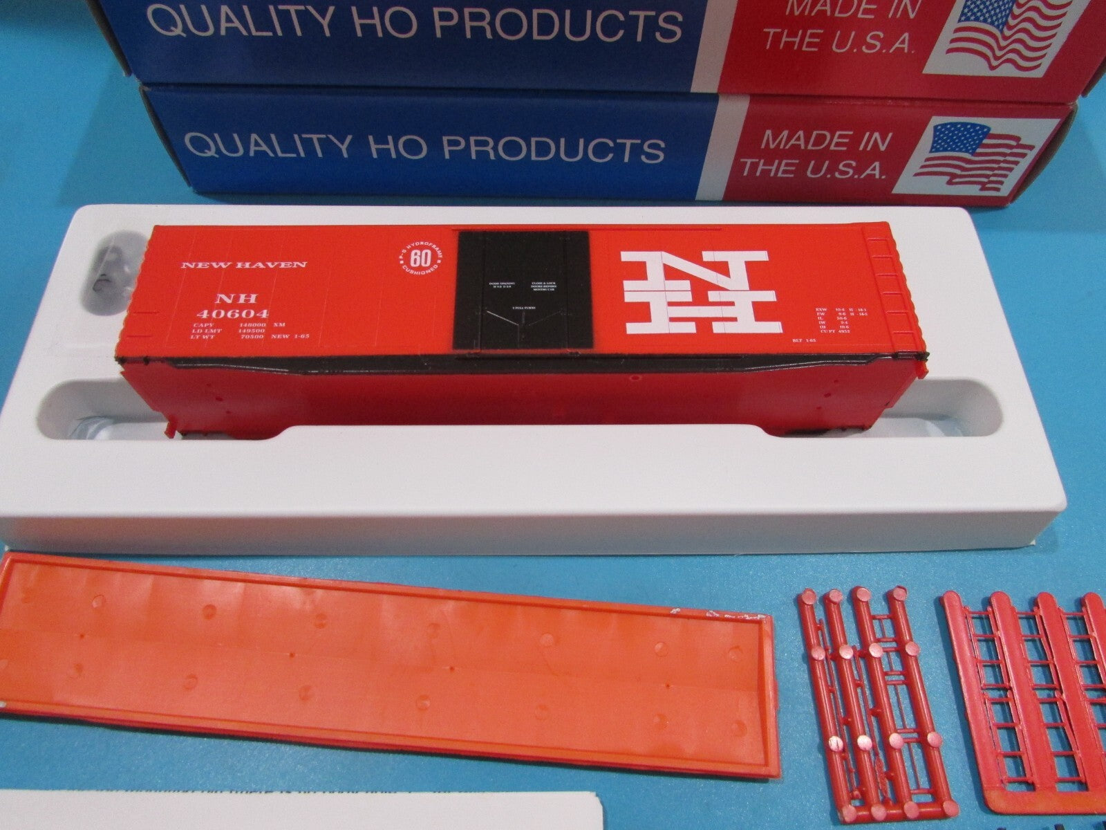 HO Scale E&C Shop(3) 50' PS-1 Single Door Boxcar New Haven Lot#1321