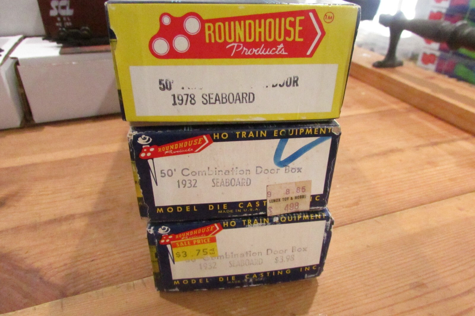Ho Scale Roundhouse (3) Assorted 50' Box Cars Seaboard Coast Line Lot#3387