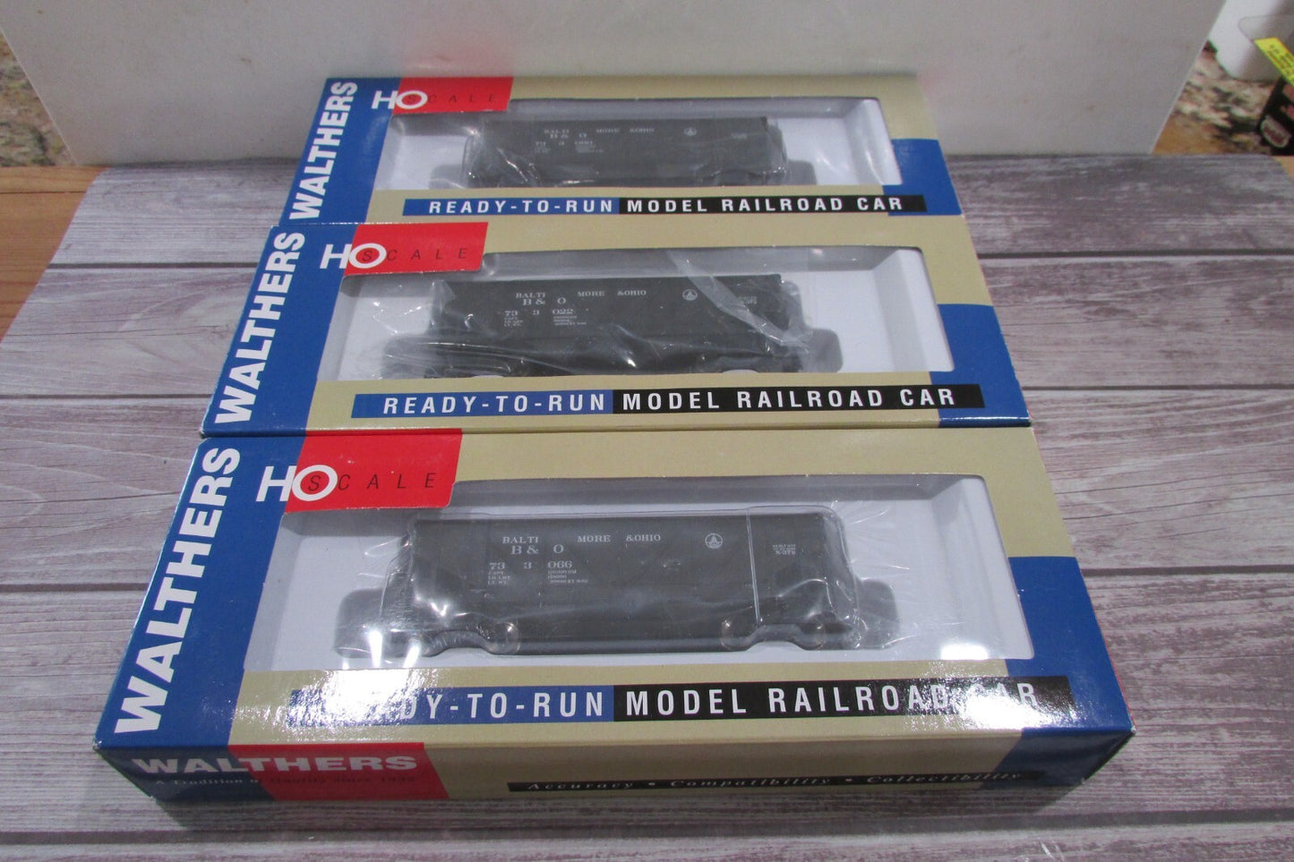 HO Scale Walthers (3) 2Bay Open Hopper Baltimore & Ohio (B&O) Lot#3016